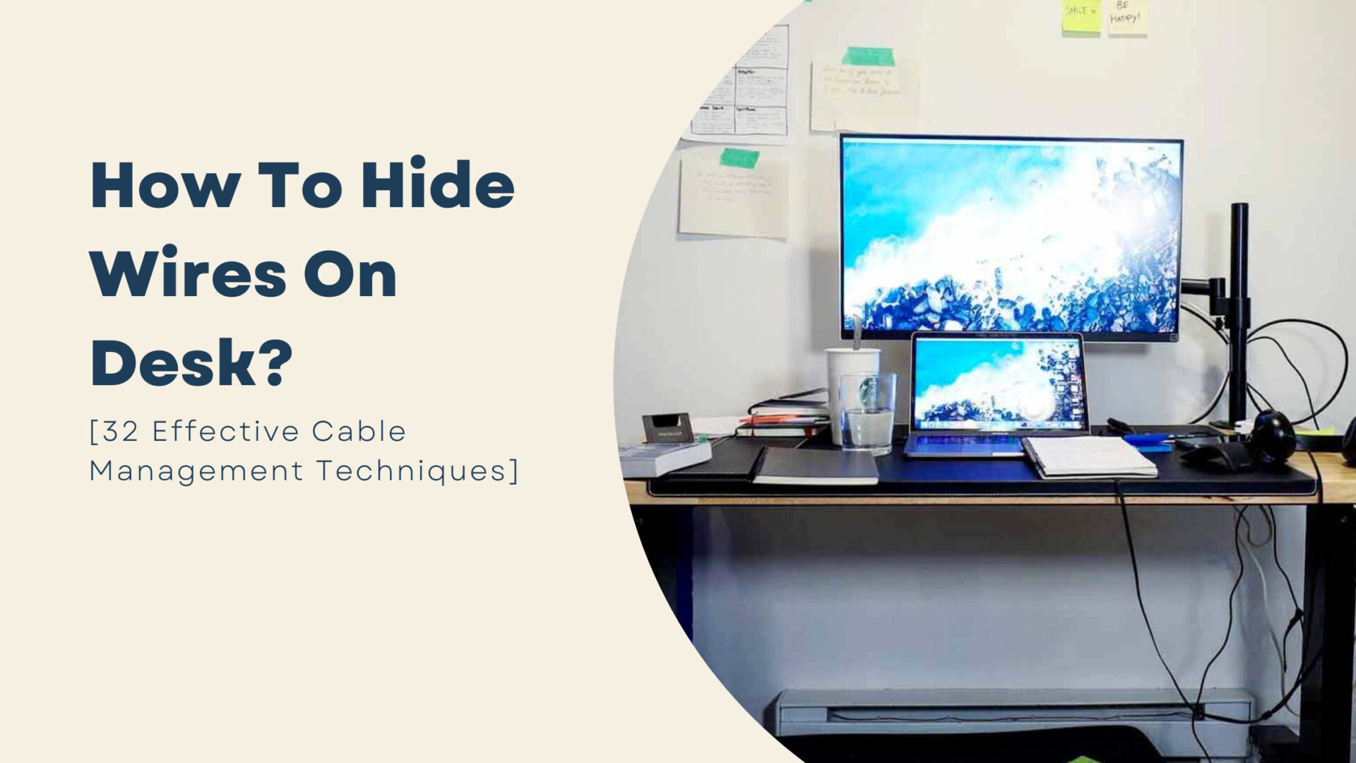 how to hide wires on desk